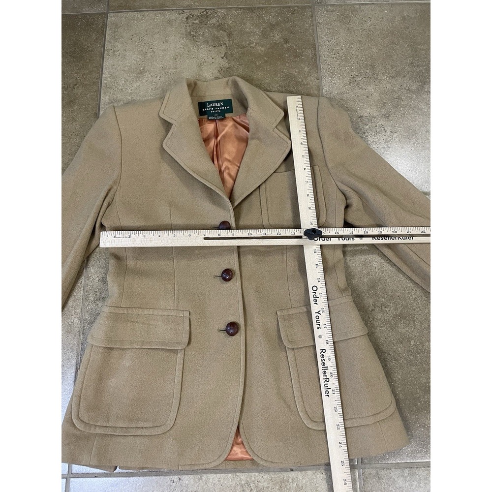 Vintage Lauren Ralph Lauren Wool Camel Hair Women's 2P Coat Jacket Blazer Suit - Picture 4 of 9
